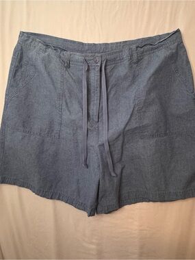 Jones New York Light Blue Cotton Shorts